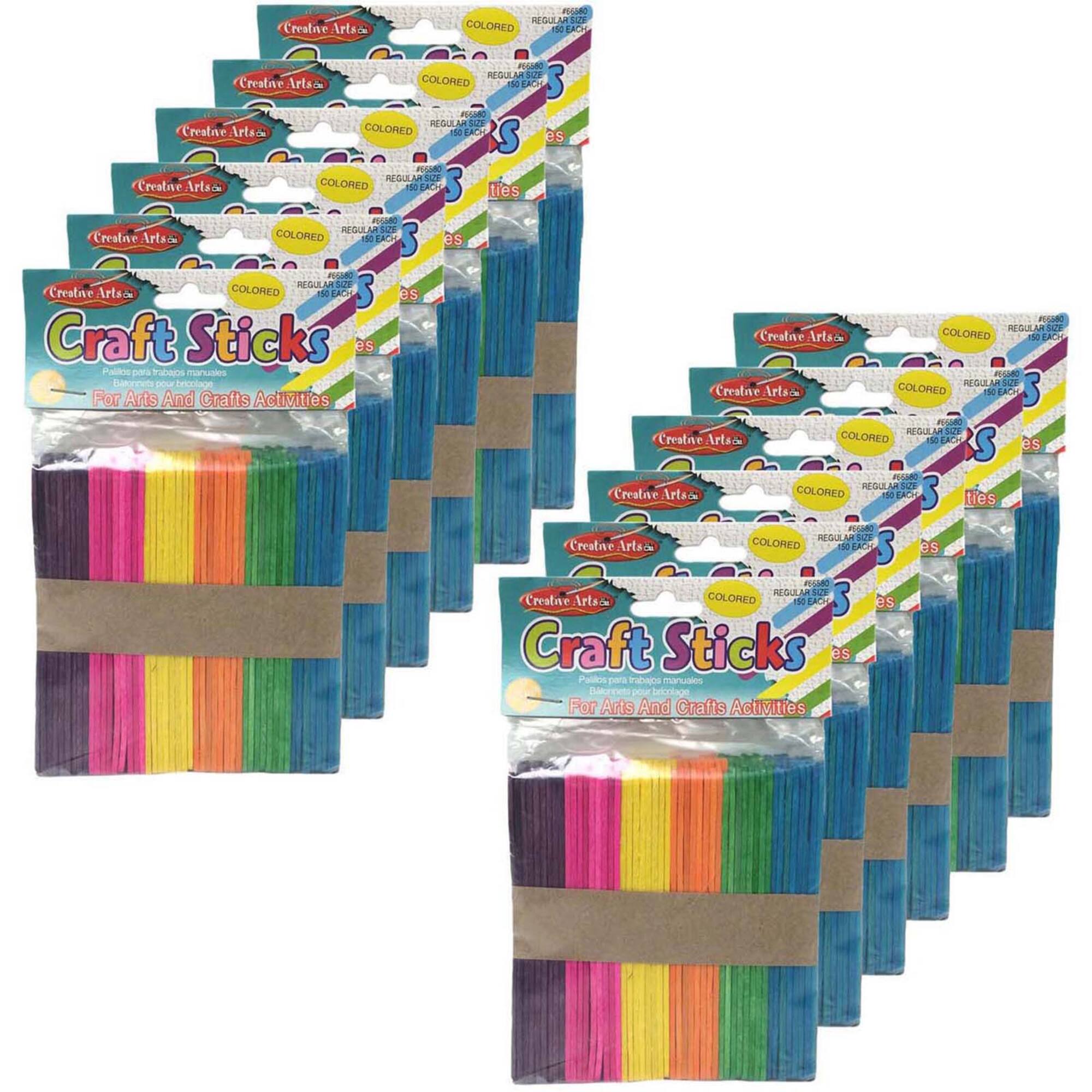 Charles Leonard Assorted Colors Regular Size Colored Craft Sticks Set